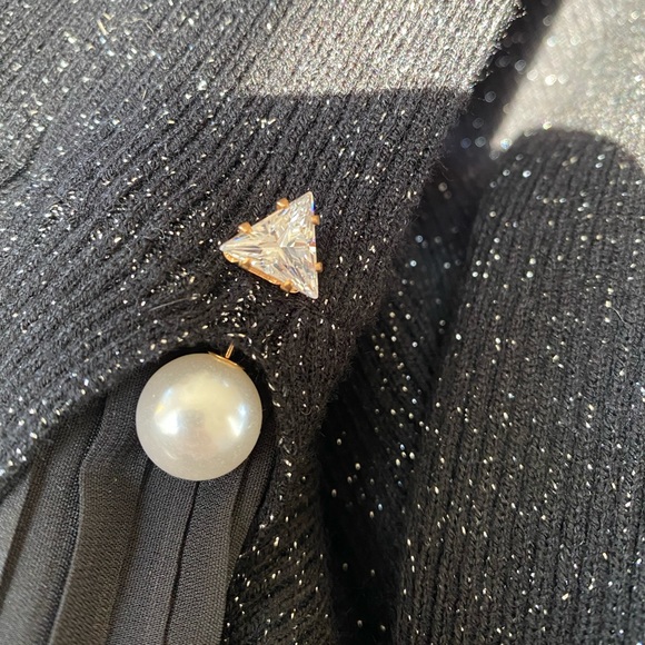 Esqualo shiny fancy black sweater in Small - Picture 7 of 9